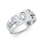 14KT REAL GOLD CZ STONE RING FOR MEN