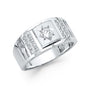 14KT REAL GOLD CZ STONE RING FOR MEN