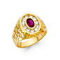 14KT REAL GOLD CZ STONE RING FOR MEN