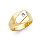 14KT REAL GOLD CZ STONE RING FOR MEN