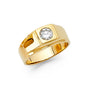 14KT REAL GOLD CZ STONE RING FOR MEN