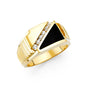 14KT REAL GOLD CZ STONE RING FOR MEN