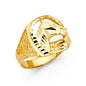 14KT REAL GOLD HORSE HOE RING FOR MEN