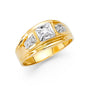 14KT REAL GOLD CZ STONE RING FOR MEN