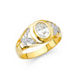 14KT REAL GOLD CZ STONE RING FOR MEN