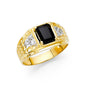 14KT REAL GOLD CZ STONE RING FOR MEN