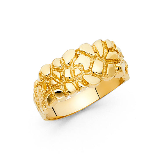 14K REAL GOLD NUGGET RING FOR MEN