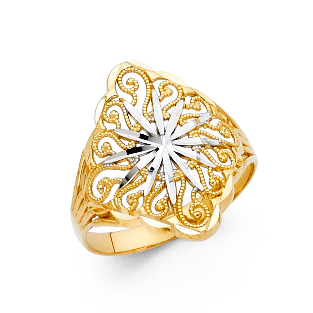 14KT REAL GOLD FANCY RING FOR WOMEN