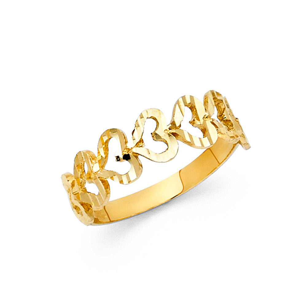 14KT REAL GOLD HEART RING FOR WOMEN