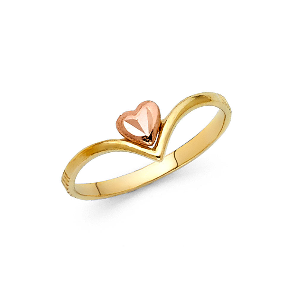 14KT REAL GOLD HEART RING FOR WOMEN
