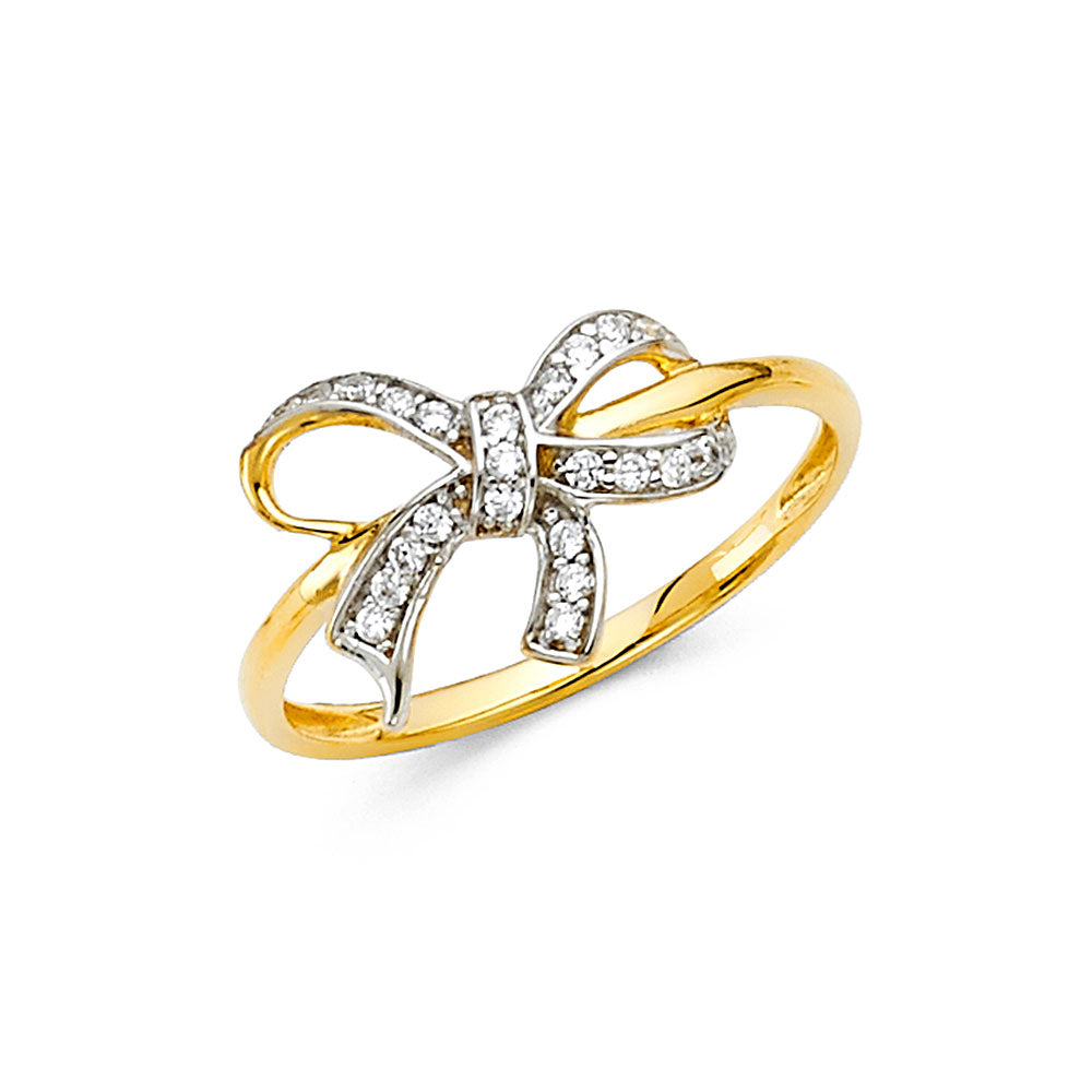 14KT REAL GOLD BOW RING FOR WOMEN