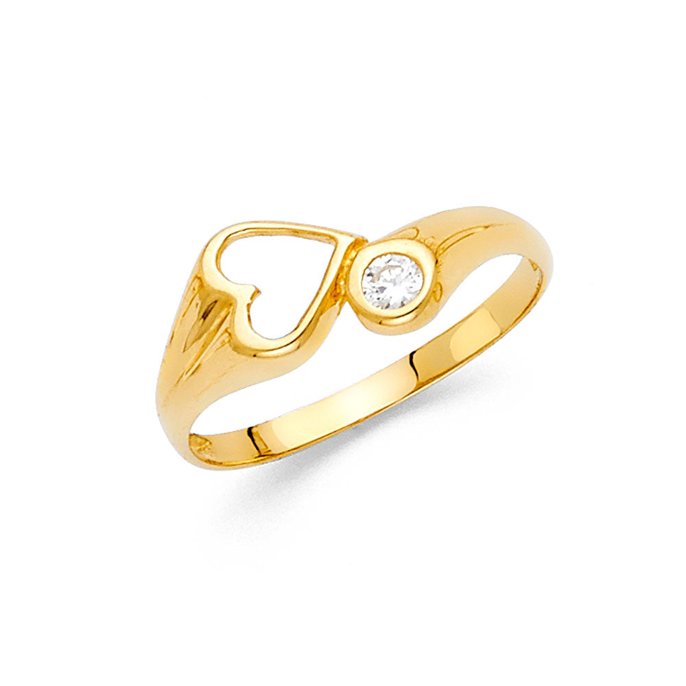 14KT REAL GOLD HEART RING FOR WOMEN