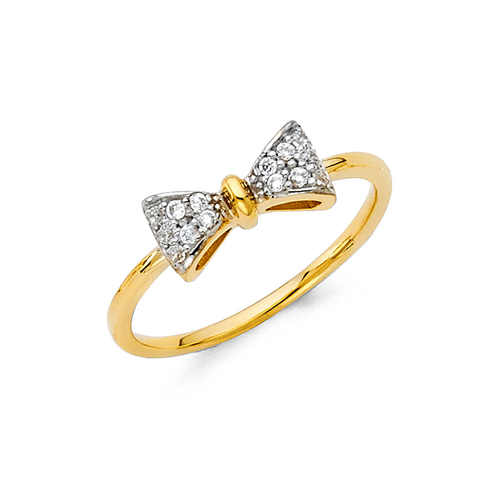 14KT REAL GOLD BOW RING FOR WOMEN