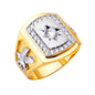 14KT REAL GOLD CZ STONE RING FOR MEN