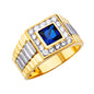 14KT REAL GOLD CZ STONE RING FOR MEN