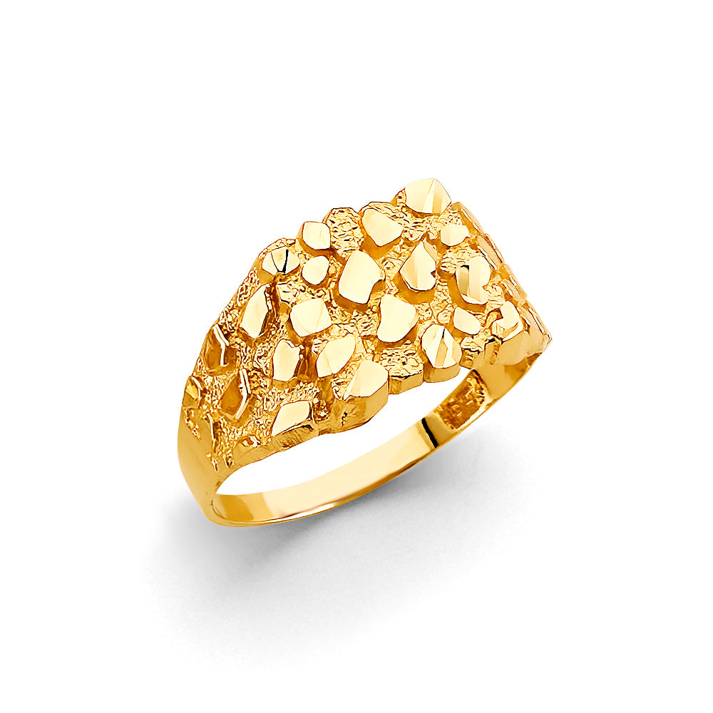14KT REAL GOLD NUGGET RING FOR MEN
