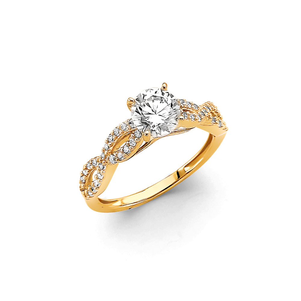 14KT REAL GOLD ENGAGEMENT RING FOR WOMEN