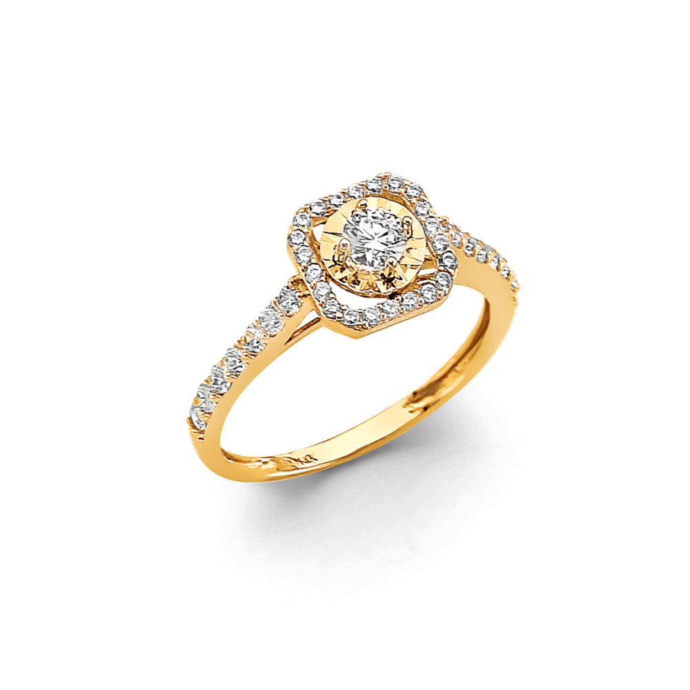 14KT REAL GOLD ENGAGEMENT RING FOR WOMEN