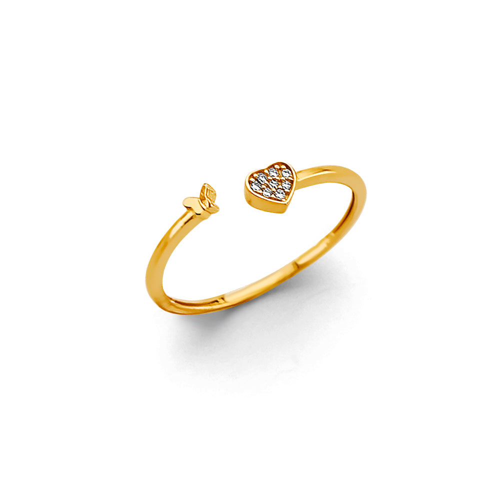14KT REAL GOLD HEART RING FOR WOMEN