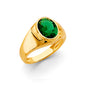 14KT REAL GOLD CZ STONE RING FOR MEN