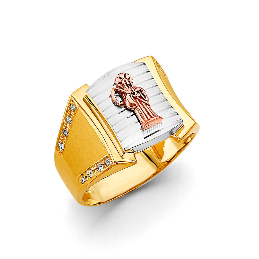 14KT REAL GOLD RELIGIOUS RING FOR MEN