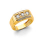 14KT REAL GOLD CZ STONE RING FOR MEN