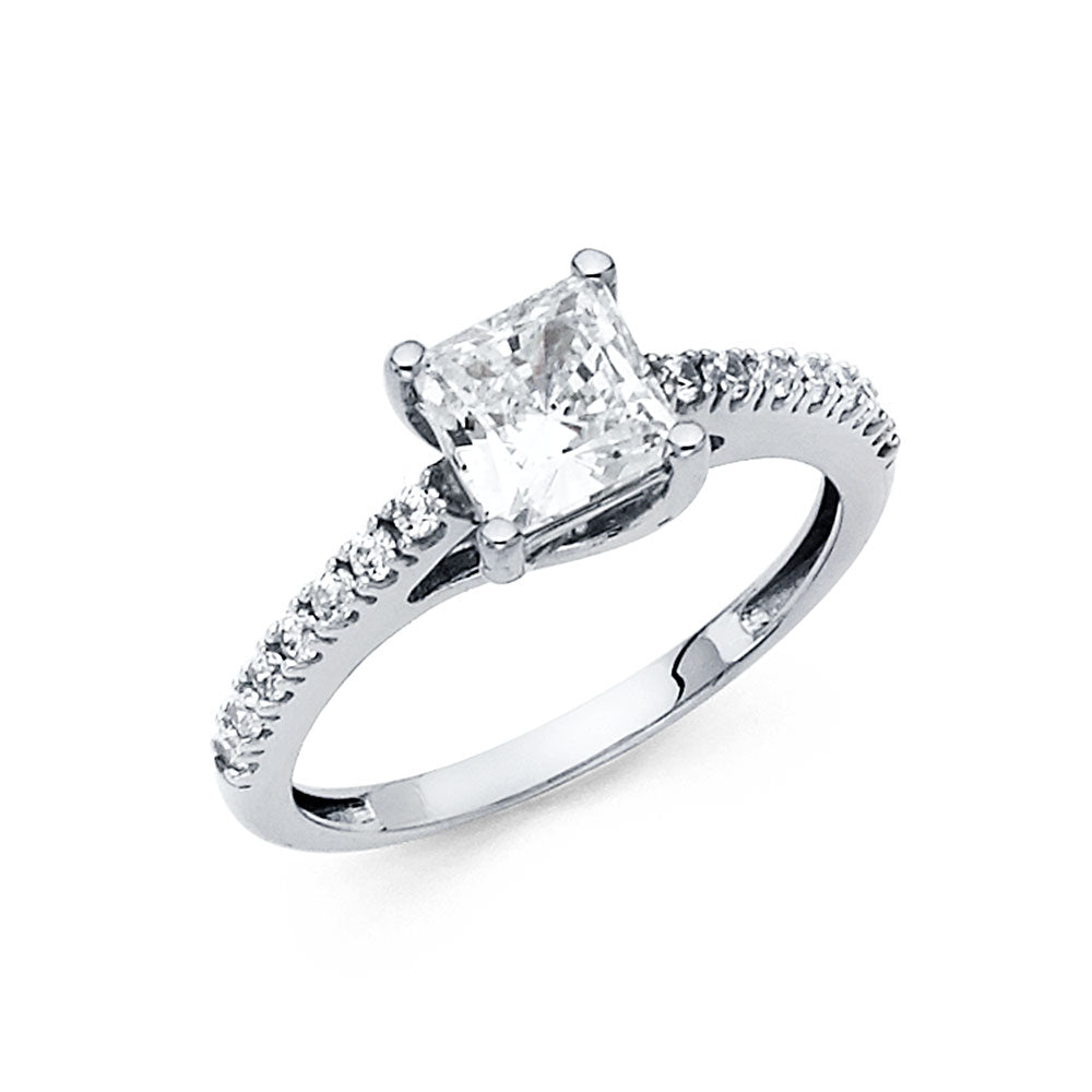 14kt Real White Gold Engagement Ring