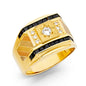 14kt Real Gold Men's Ring with Sapphire