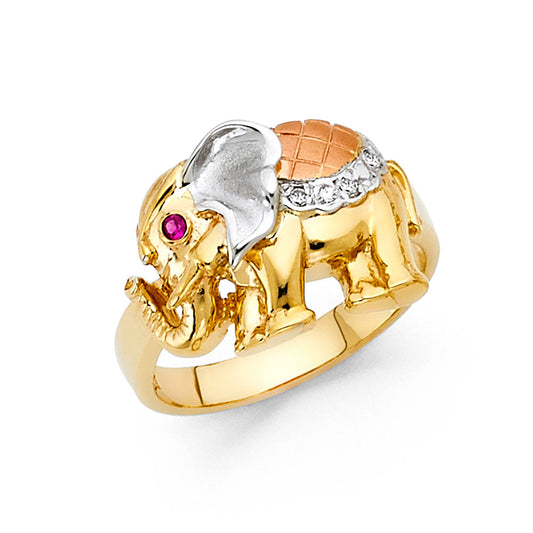 14kt Real Gold Elephant Ring For Ladies