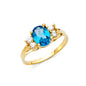 14kt Real Gold Ring With Blue Stone