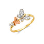 14KT REAL GOLD BUTTERFLY RING FOR WOMEN AND GIRL