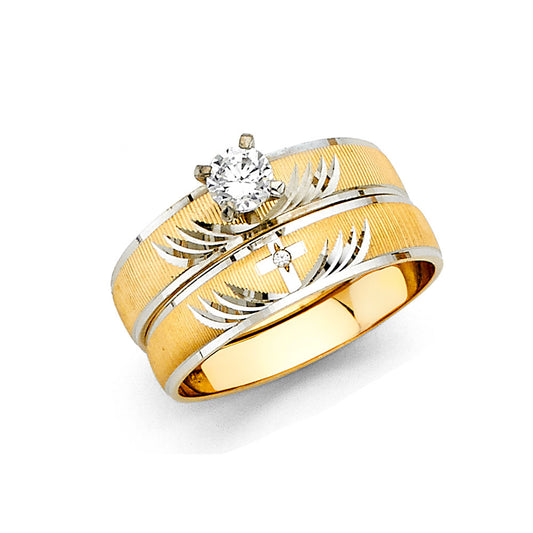 14KT REAL GOLD TWO-TONE TRIO SET