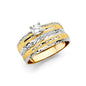 14KT REAL GOLD TWO-TONE WEDDING TRIO SET