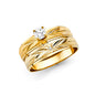 14KT REAL GOLD TRIO WEDDING SET