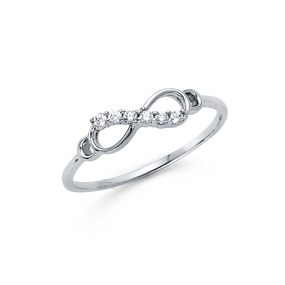 14kt Real White Gold Infinity Sign Ring