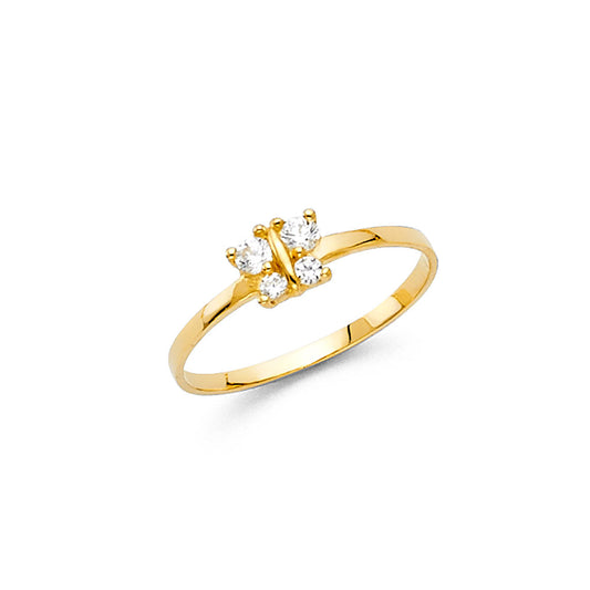 14kt Real Gold Butterly Ring For Girls