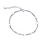 Sterling Silver, Heart Figaro Bracelet