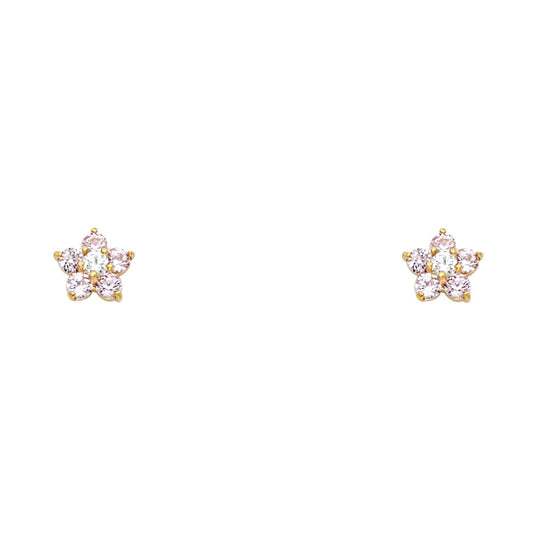 14KT REAL GOLD STUD EARRINGS FOR KIDS