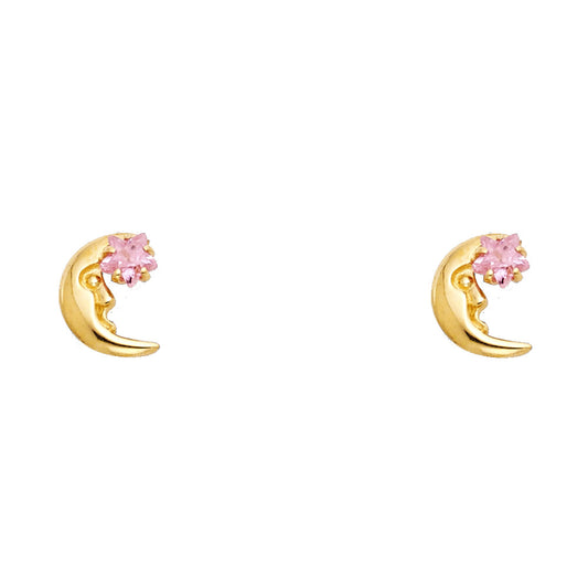 14KT REAL GOLD STUD EARRINGS FOR KIDS
