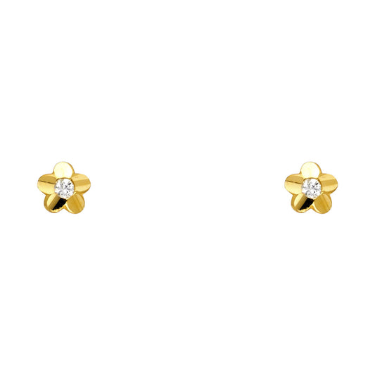 14KT REAL GOLD STUD EARRINGS FOR KIDS