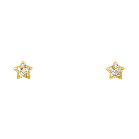 14KT REAL GOLD STUD EARRINGS FOR KIDS