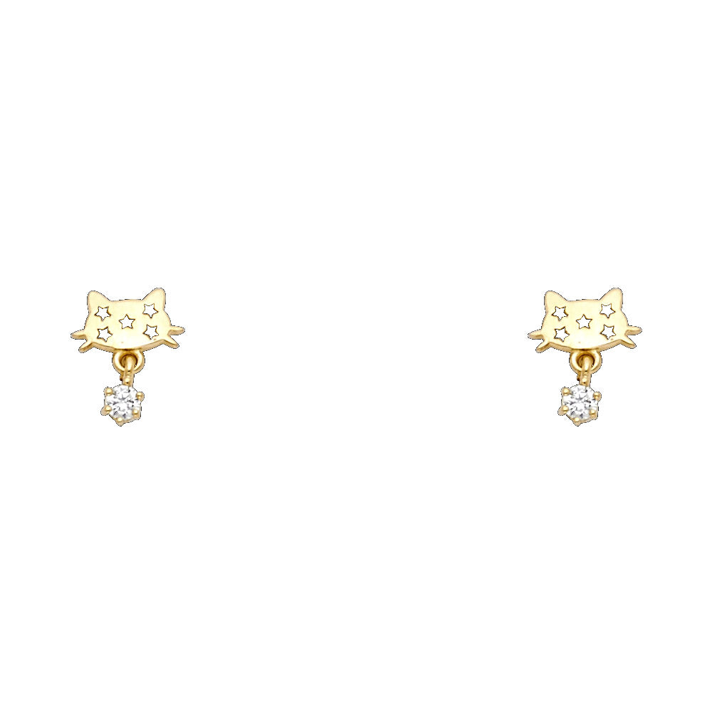 14KT REAL GOLD STUD EARRINGS FOR KIDS