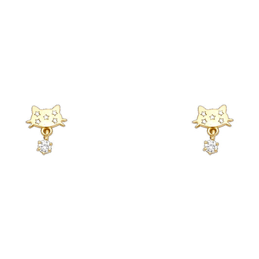 14KT REAL GOLD STUD EARRINGS FOR KIDS