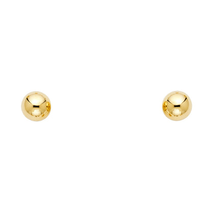 14KT REAL GOLD BALL STUD EARRING