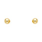 14KT REAL GOLD BALL STUD EARRING