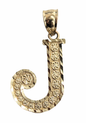 10kt Real Gold Initials Block Letter A - Z Pendant