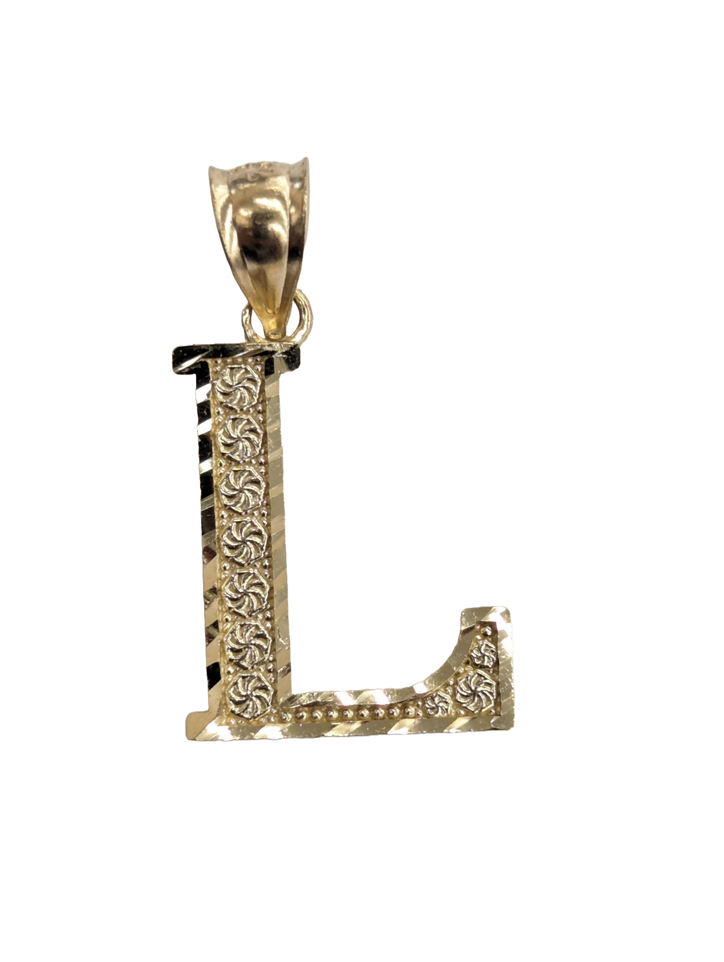 10kt Real Gold Initials Block Letter A - Z Pendant