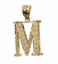 10kt Real Gold Initials Block Letter A - Z Pendant