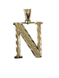 10kt Real Gold Initials Block Letter A - Z Pendant