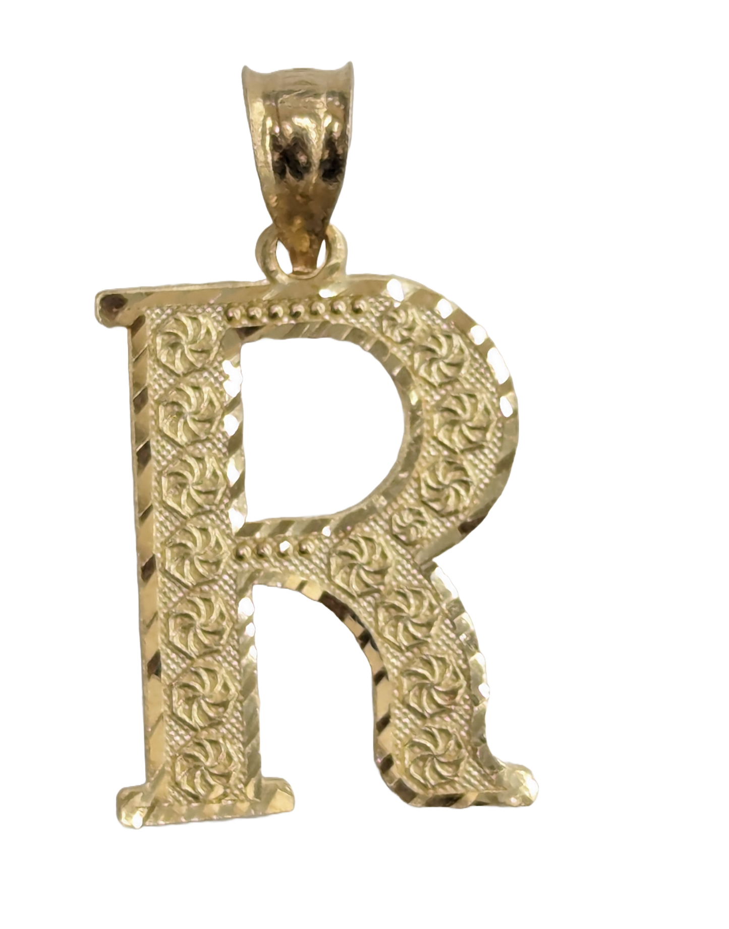 10kt Real Gold Initials Block Letter A - Z Pendant